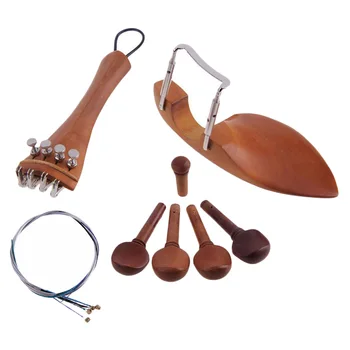 1 Комплект аксессуаров для скрипки Jujube Wood 4/4, подставка для подбородка, хвостовая кишка, сделай сам - Изображение 1  