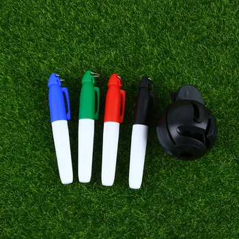 1 комплект маркера для подкладки линии мяча для гольфа с 4 маркировочными ручками Инструмент для разметки шаблонов Двухсторонняя разметка Спортивных аксессуаров - Изображение 1  