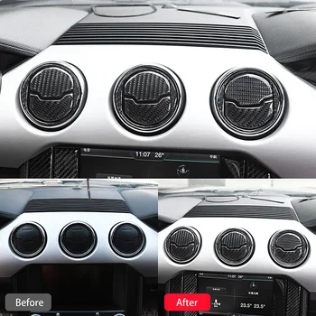 1 комплект накладок для выпуска воздуха в салоне автомобиля из углеродного волокна для Ford Mustang 2015-2020 Аксессуары для оформления автостайлинга - Изображение 2  