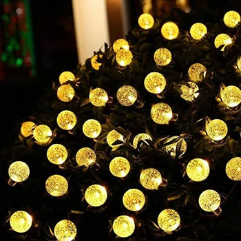1 комплект Хрустальный шар 5 м светодиодные гирлянды Сказочные огни гирлянды ABS для украшения рождественской вечеринки на открытом воздухе - Изображение 2  