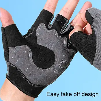 1 пара перчаток на половину пальца нескользящие принадлежности для велоспорта Сетчатые спортивные перчатки с высокой эластичностью для скалолазания - Изображение 2  