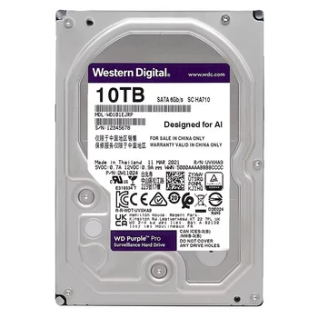 100% Оригинальный Western Digital WD Purple 10 ТБ 3,5 жесткий диск для видеонаблюдения Жесткий диск SATA 7200 об/мин WD101EJRP - Изображение 2  