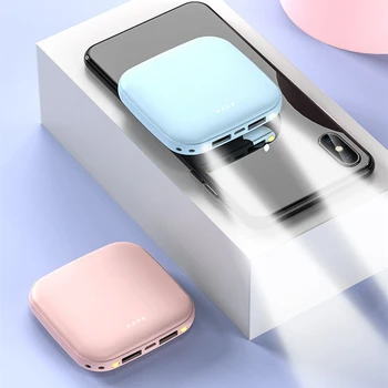 10000 мАч Мини Power Bank Портативное зарядное устройство с двумя USB Powerbank для Xiaomi iPhone 14 X Samsung S22 Внешний аккумулятор Poverbank Light - Изображение 2  