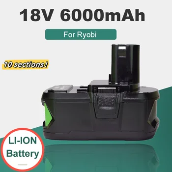 18 В 6.0/8.0/10.0 Ah Для электроинструментов RYOBI P108 One + Plus LI-ION Battery P104 P107 RB18L50 - Изображение 1  
