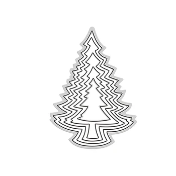 2022 Новые штампы для резки металла в виде рождественской елки высотой с гнездо для поделок, декора для скрапбукинга и изготовления открыток, тиснение из бумаги без штампа - Изображение 2  