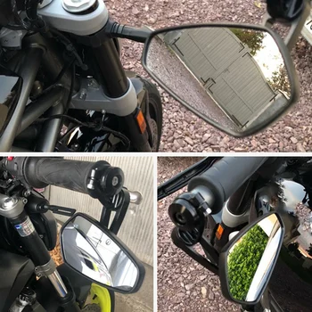 22-миллиметровое зеркало на руле мотоцикла, торцевые зеркала заднего вида, торцевые зеркала на руле для квадроцикла Honda Yamaha Kawasaki - Изображение 2  