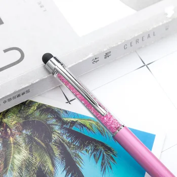 25 ШТ. Металлическая ручка, хрустальная шариковая ручка, алмазная емкостная ручка, рекламная ручка с пользовательским логотипом, многоцветная шариковая ручка оптом - Изображение 2  