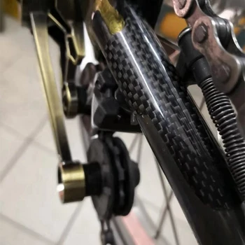 2X Защитная наклейка для цепи рамы из углеродного волокна для складного велосипеда Brompton, защитная наклейка для задней вилки велосипеда - Изображение 2  