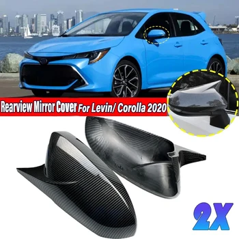 2X Крышка зеркала заднего вида автомобиля, накладка на боковое зеркало заднего вида, защитные чехлы для Levin Corolla 2020, аксессуары из черного/углеродного волокна - Изображение 1  