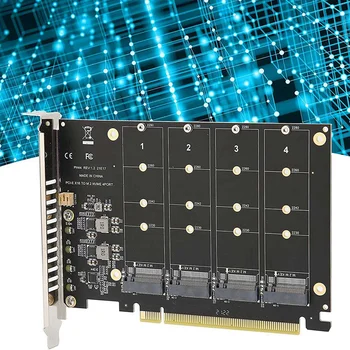 3X4-Портовый M.2 Nvme SSD-накопитель с ключом PCIE X16M для преобразования жесткого диска в считыватель Карт расширения, скорость передачи данных 4x32 Гбит/с (PH44) - Изображение 2  
