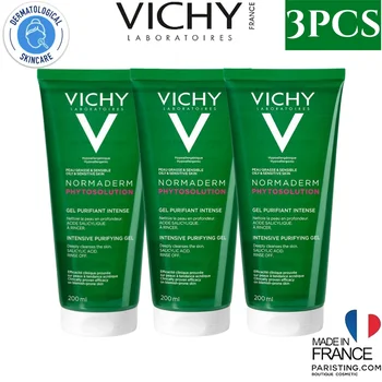 3ШТ Vichy Normaderm Phytosolution Очищающий гель 200 мл Глубоко очищающий жир Улучшает состояние кожи Увлажняет Успокаивает чувствительную кожу - Изображение 1  