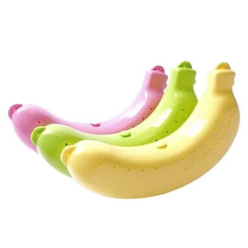 3шт Сохраняйте свежесть, путешествуйте, Милые, на открытом воздухе, Долговечные, Многоразовые, для хранения фруктов, можно мыть в посудомоечной машине, Переносная защита для ланча, пластиковый чехол для бананов - Изображение 1  