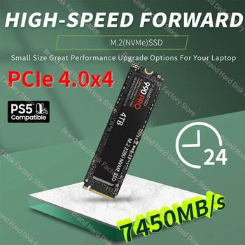 4 ТБ 1 ТБ 2 ТБ NVMe M.2 SSD Жесткий диск M2 SSD pci-e4.0 SSD Скорость Чтения Внутреннего Жесткого диска До 7450 МБ/с Для Настольных ноутбуков PS5 - Изображение 1  