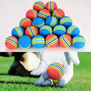 40 шт. Мячи для гольфа Мягкие пенопластовые садовые мячи для гольфа Тренировочные мячи для гольфа Губчатые радужные мячи для гольфа для внутреннего и наружного использования - Изображение 2  
