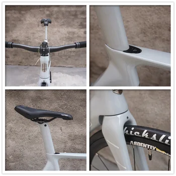 52 см FA06 Seaboard Односкоростной велосипед Fixie SKE с интегрированным коленчатым валом 700C, гоночное колесо из алюминиевого сплава, изогнутая прямая ручка - Изображение 2  