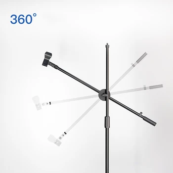 55-сантиметровая Вращающаяся подставка для микрофона Перекладина Металл + Пластиковая стрела, зажим для микрофона, держатели телефонов, Удлинительный кронштейн с резьбой 3/8 дюйма - Изображение 2  