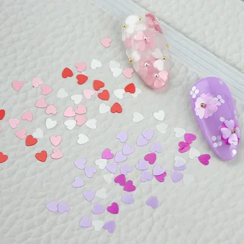 6 Коробок разноцветных блесток для ногтей в виде сердца, День Святого Валентина, Блеск для ногтей, блеск для красоты, макияж, накладные ресницы, декоративные блестки - Изображение 2  