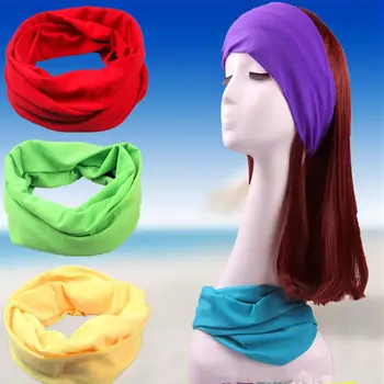 80% Хит продаж, женский однотонный велосипедный платок, повязка на голову, Бандана, шарф, головные уборы, Теплое уличное велосипедное снаряжение - Изображение 2  