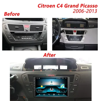 Android Автомагнитола для Citroen C4 Grand Picasso 2006-2013 1Din Стерео 4G CarPlay GPS Навигация Мультимедийный Видеоплеер Головное устройство - Изображение 2  