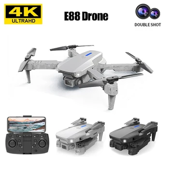 E88 Pro Drone 4K Профессиональная HD широкоугольная камера, двойная камера, радиоуправляемый самолет, режим удержания высоты, Складная рукоятка, вертолет, игрушка-самолет - Изображение 1  