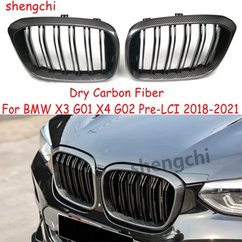 G01 G02 Предварительно Lci Сухая Решетка Переднего Бампера Из Углеродного Волокна Для BMW X3 X4 G01 G02 X3M F97 X4M F98 Сменные Гоночные Решетки 2018-2021 - Изображение 1  