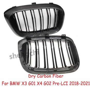 G01 G02 Предварительно Lci Сухая Решетка Переднего Бампера Из Углеродного Волокна Для BMW X3 X4 G01 G02 X3M F97 X4M F98 Сменные Гоночные Решетки 2018-2021 - Изображение 2  
