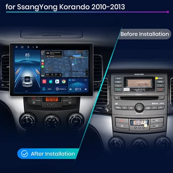 Junsun X7 MAX 13,1 “2K AI Voice Беспроводная автомагнитола CarPlay Android Auto для SsangYong Korando 3 2010 - 2013 2013-2017 автомагнитола - Изображение 2  