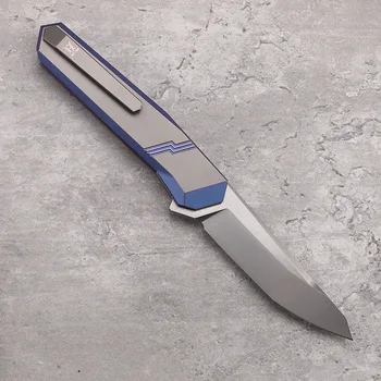 M390 Стальной Лист Титановый Сплав Ручка Складной Нож Открытый Кемпинг Охота Выживание EDC Инструмент - Изображение 2  