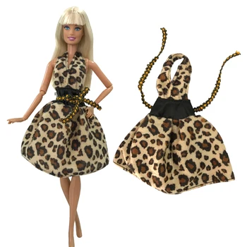 NK, 1 шт., Юбка для куклы, Модный летний наряд, Мини-сексуальное Платье с леопардовым принтом для Барби, Одежда для кукол, Аксессуары 287C 3X - Изображение 1  