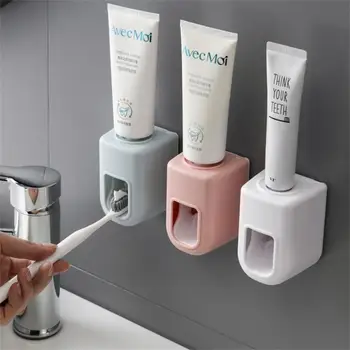 Автоматический дозатор зубной пасты, Пылезащитный держатель для зубной щетки, Настенная подставка, Соковыжималка для зубной пасты, Набор аксессуаров для ванной комнаты - Изображение 1  