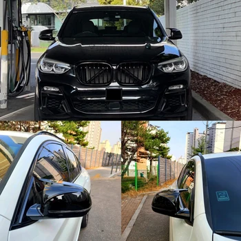 Автомобильные Крышки Зеркал Заднего Вида, Корпус Из Углеродного Волокна, Черный Глянец, Декоративные Аксессуары Для BMW X3 G01 X4 G02 X5 G05 X6 G06 X7 - Изображение 2  