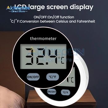 Аквариумный самоклеящийся термометр ЖК-цифровой аквариум для рыб, мини-термометры, измеритель температуры с большим экраном -50 ~ 110 ℃ - Изображение 2  