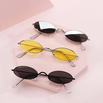 Аксессуары для мужчин и женщин в стиле ретро, Солнцезащитные очки с винтажными оттенками, Овальные солнцезащитные очки для глаз - Изображение 1  