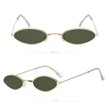 Аксессуары для мужчин и женщин в стиле ретро, Солнцезащитные очки с винтажными оттенками, Овальные солнцезащитные очки для глаз - Изображение 2  