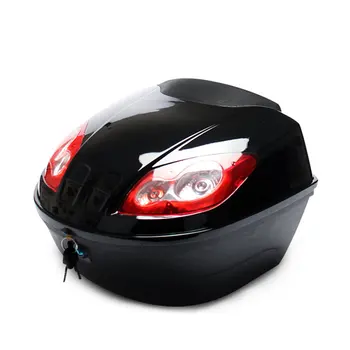 Багажный отсек большой емкости, багажник для электрического скутера, Верхняя часть мотоцикла, жесткий чехол, чехол для хранения шлема, чехол для багажа со светоотражающей лампой - Изображение 1  