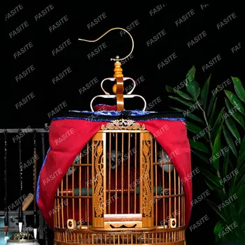 Бамбуковая клетка для дроздов ручной работы, бутик myna bird cage, большой набор старинных бамбуковых двухдверных резных длинных клеток longyi long cage - Изображение 2  