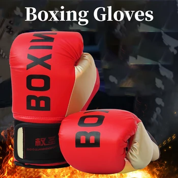 Боксерские перчатки для детей и взрослых Оборудование для Муай Тай Бокса Санда Тренировка по кикбоксингу в стиле свободного боя Тренировка по кикбоксингу в перчатках - Изображение 1  