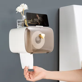 Ванная комната, туалет, коробка для бумажных полотенец, тубус для бумаги, ящик для бумаги, водонепроницаемый ящик для рулонной бумаги, Настенная вешалка для бумажных полотенец - Изображение 2  