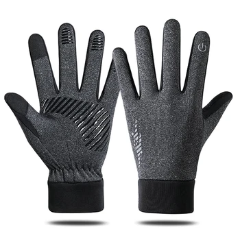 Велосипедные теплые зимние перчатки, дышащие водонепроницаемые перчатки для спорта, офиса, улицы - Изображение 1  