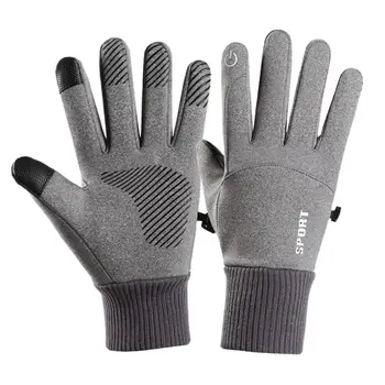 Ветрозащитные тепловые велосипедные перчатки для катания на снегу и лыжах, перчатки с сенсорным экраном на весь палец, Осенне-зимнее спортивное снаряжение на открытом воздухе - Изображение 2  