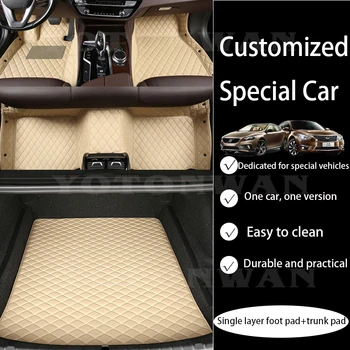 Водонепроницаемые кожаные автомобильные коврики на заказ + коврик в багажник для Porsche всех моделей 911 Panamera Cayman Cayenne Автомобильные аксессуары для укладки - Изображение 1  