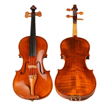 Высококачественная антикварная скрипка ручной работы, натуральные полосы, клен, ручная работа, масляный лак, Violino Jujube, приталенный бренд TONGLING - Изображение 1  