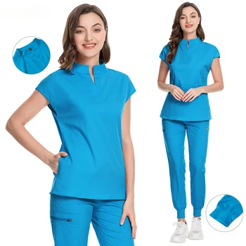 Высококачественная униформа медсестры, комплект медицинских скрабов, медицинская одежда для женщин, рабочая одежда врача операционной - Изображение 1  