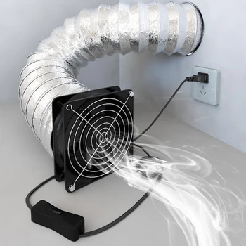 Вытяжной вытяжной вентилятор для бытовых нужд, мощный вытяжной вентилятор в комнате проката, вытяжной вентилятор на кухне, канальный вентилятор в ванной, вентилятор с регулируемой скоростью вращения. - Изображение 1  