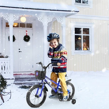 Детский велосипед 14/16 дюймов для мальчиков и девочек 3-12 лет с тренировочными колесами, детский велосипед для фристайла с колокольчиком, корзиной и крылом. - Изображение 1  