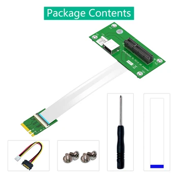 Для NGFF (M.2) Ключ A/E к кабелю PCI-E Express X4 X8 USB Riser Card с магнитной накладкой FPC-кабеля (Горизонтальная Вертикальная установка) - Изображение 2  