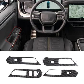Для Rivian R1T 2022 2023 ABS рамка для кнопки подъема автомобильного стекла из углеродного волокна декоративные аксессуары - Изображение 1  
