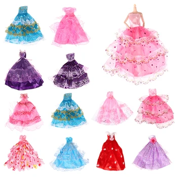 Для кукольной одежды длиной 30 см, юбка с шлейфом, платье принцессы, вечернее платье, свадебное платье, Аксессуары для декора кукол, игрушки для притворства для девочек - Изображение 1  