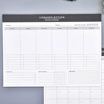 Ежедневник-блокнот недатированный ежедневник листов график коврик стол планировщик, чтобы сделать список Блокнот ежемесячный оторвать - Изображение 1  