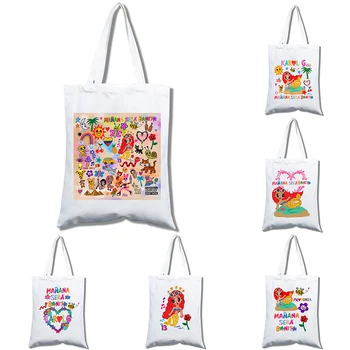Женские летние пляжные сумки, сумка через плечо, холщовая сумка Harajuku, супер милые художественные сумки для покупок, сумки для покупок через плечо, сумки для покупок большой емкости - Изображение 1  